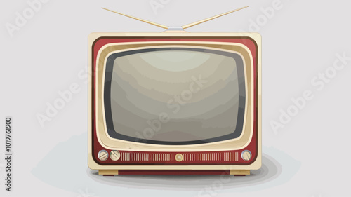 Retro tv on white background. Vector illustration. 