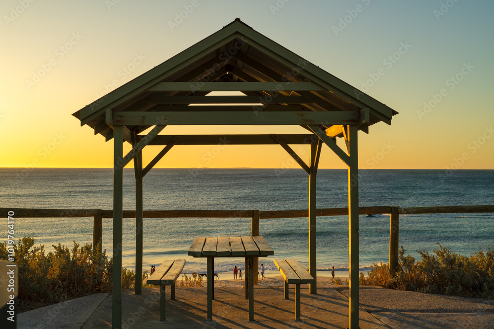 Golden Sunset Beach Hut Perth Western Australia Golden Sunset Beach Hut Perth Western Australia