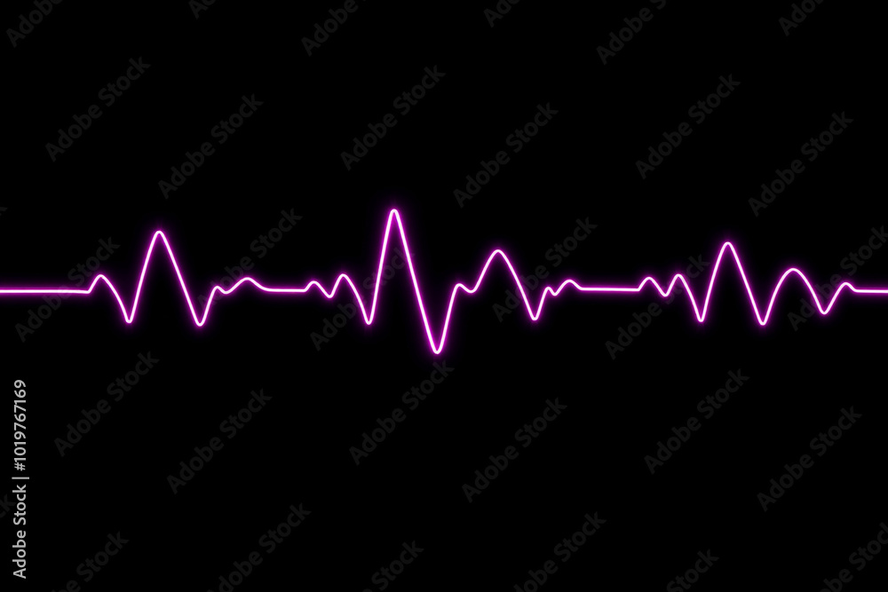 Neon Heartbeat Line.generative AI