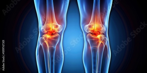 Crystal-clear image of healthy knees next to arthritic discomfort, showcasing resilience , healthy, knees