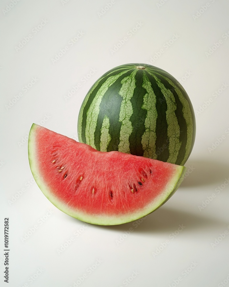 Minimalist Composition of a Whole Watermelon on a Simple Background for Freshness and Summer Vibes in Food Photography Minimalist Composition of a Whole Watermelon on a Simple Background for Freshness and Summer Vibes in Food Photography