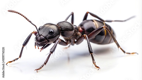 black garden ant isolated on white background