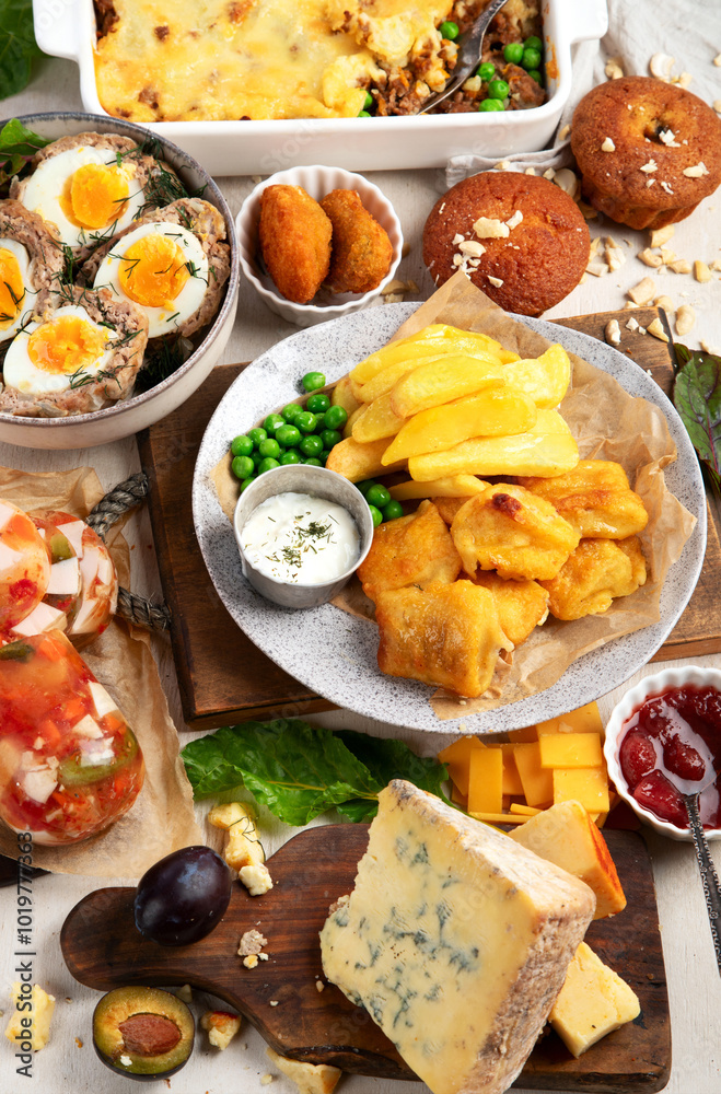 Traditional British food. Traditional British food.