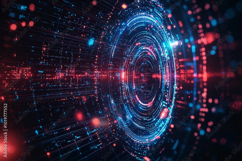 Obraz premium Digital Technology background of data and network