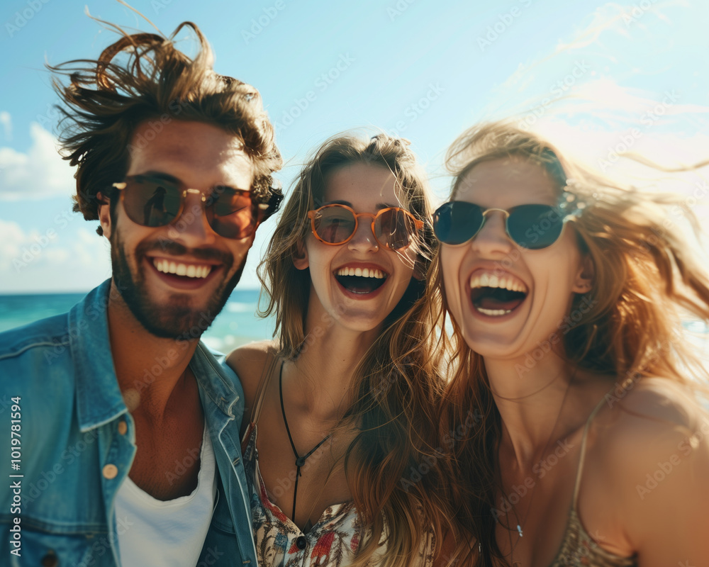 Group of Friends Laughing and Enjoying a Sunny Beach Day | Beach Vacation Fun | Happy Moments Group of Friends Laughing and Enjoying a Sunny Beach Day | Beach Vacation Fun | Happy Moments