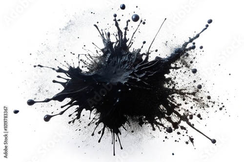 Wallpaper Mural Black paint smeared with splashes and smudges on a white background Forced Perspective Torontodigital.ca