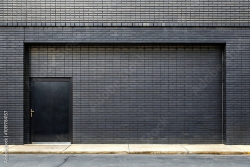 black painted brick wall storefront facade