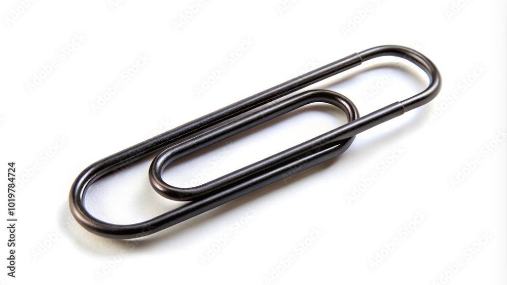 Black paper clip isolated on white background Black paper clip isolated on white background