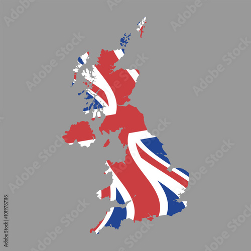 map of uk United Kingdom vector design base flag wave
