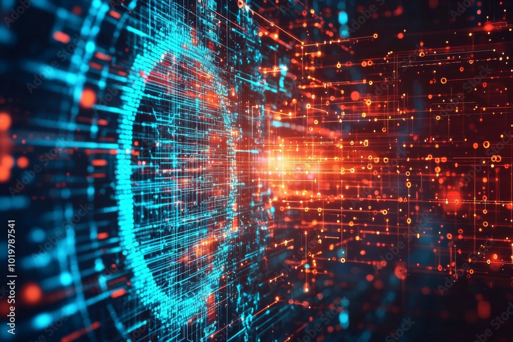 Digital Technology background of data and network Digital Technology background of data and network