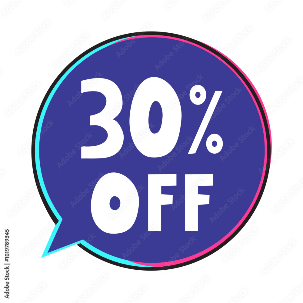 30% off. Sale badge for business company. Marketing design. Illustration on white background. 30% off. Sale badge for business company. Marketing design. Illustration on white background.