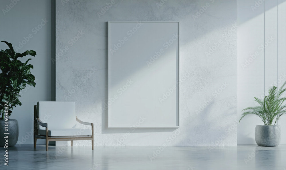 Mock up frame in a minimalist Modern Interior design, 3d rendering Mock up frame in a minimalist Modern Interior design, 3d rendering