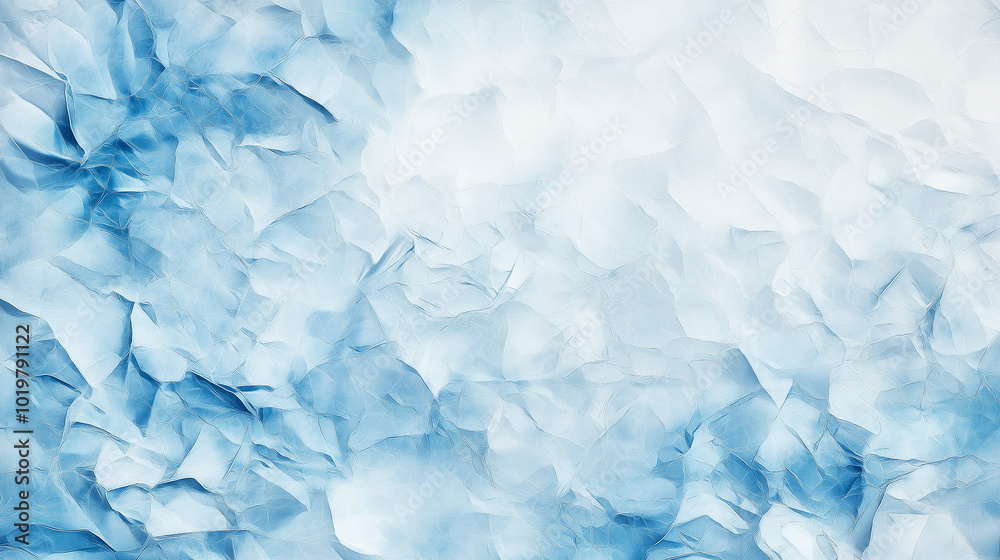 Crumpled paper texture on a blue and white background. AI generation Crumpled paper texture on a blue and white background. AI generation