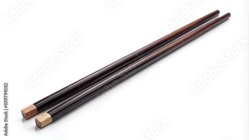 Black wooden chinese chopsticks isolated on white background