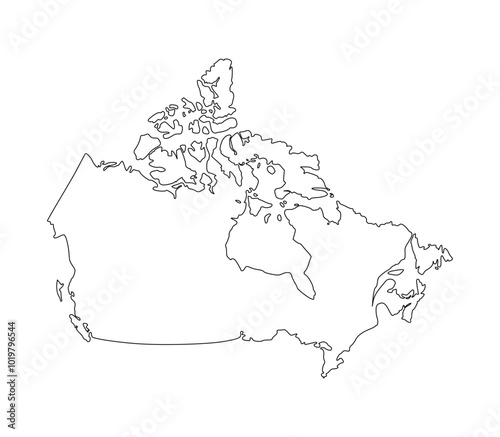 map of canada outlines vector design