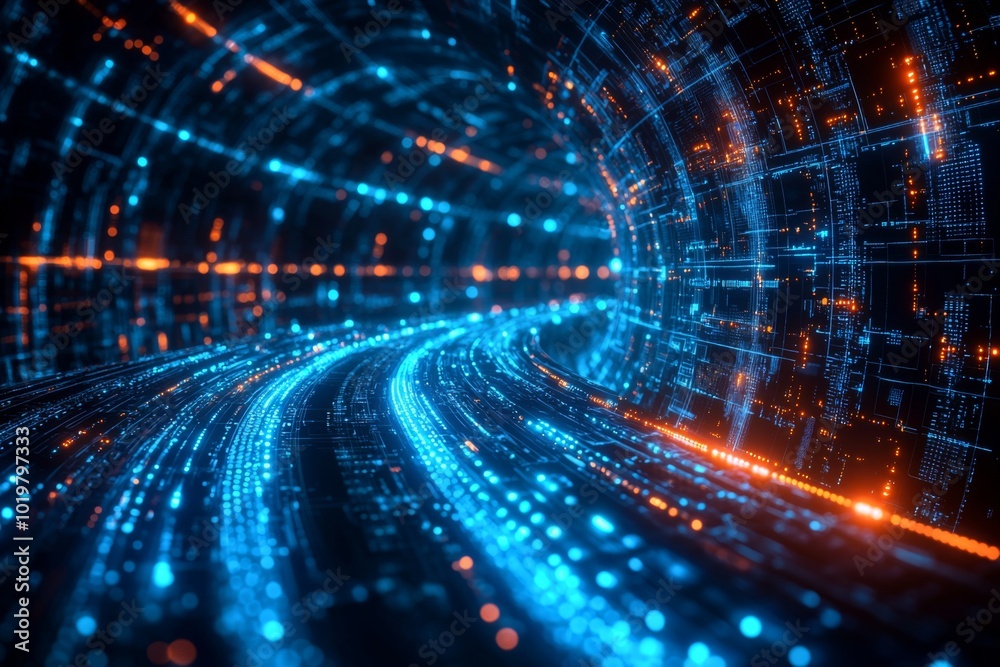Fototapeta premium Digital Technology background of data and network