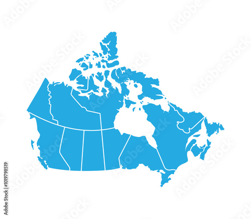  map of Canada vector blue