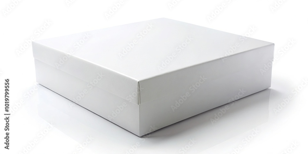 Fototapeta premium Blank boxes isolated on white background low angle view