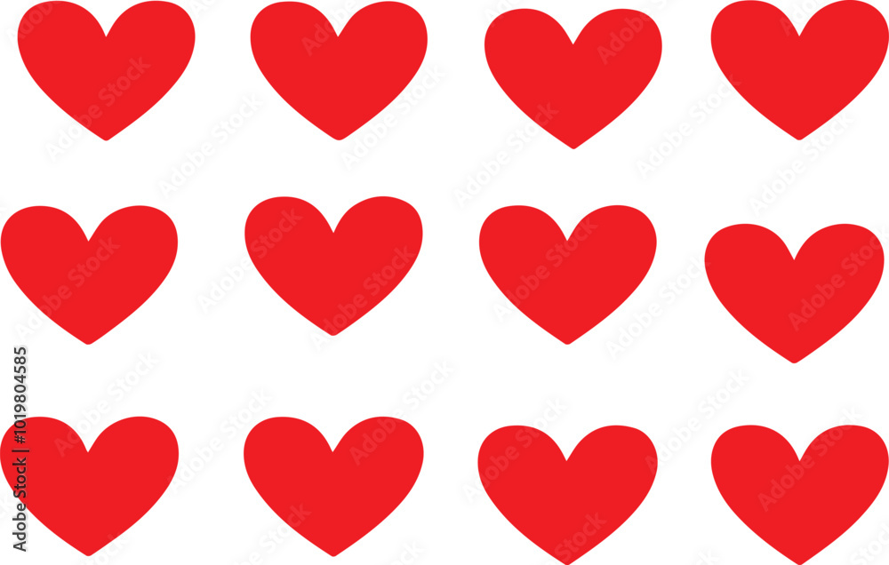 Red heart symbol icons vector illustration isolated Red heart symbol icons vector illustration isolated