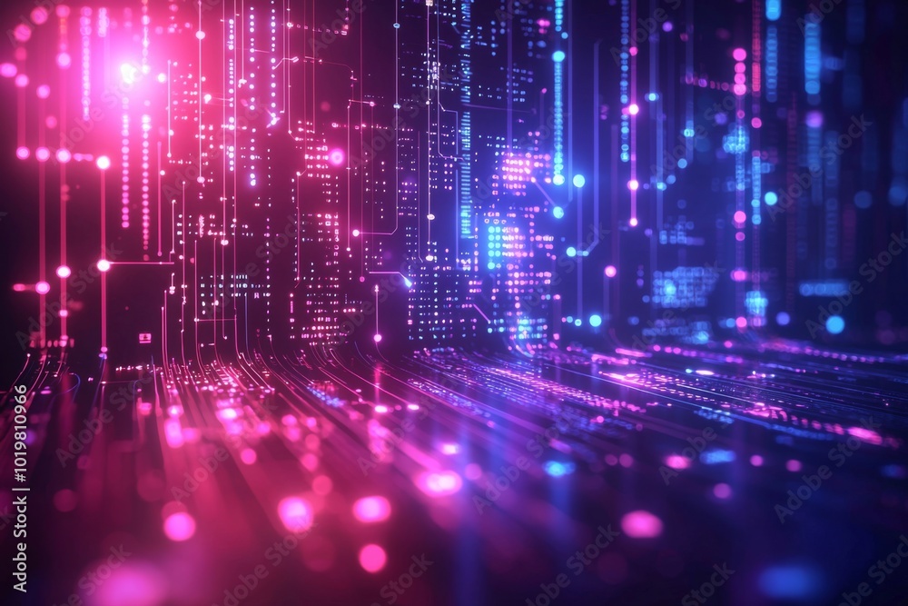 Digital Technology background of data and network