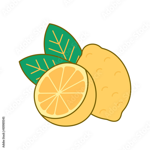 Lemon Slices Icon Illustration