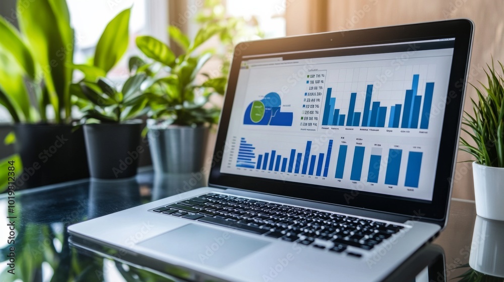 a laptop showing a live SEO ranking dashboard a laptop showing a live SEO ranking dashboard