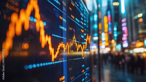 Wallpaper Mural Stock market graph trading analysis investment financial Torontodigital.ca