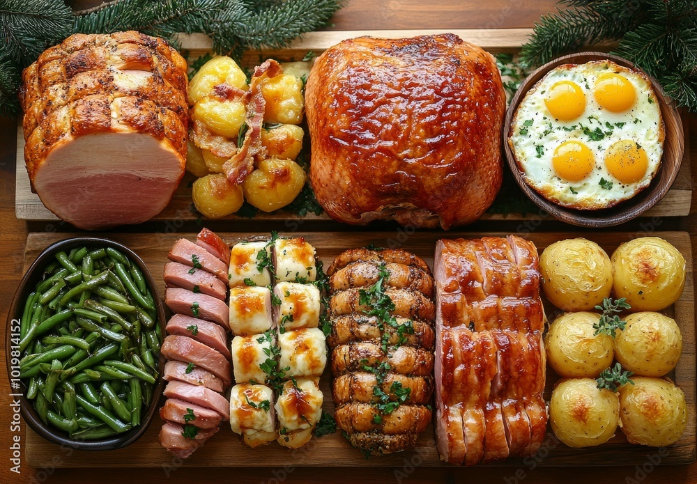 Top view table full of delicious food composition Delicious popular foods item