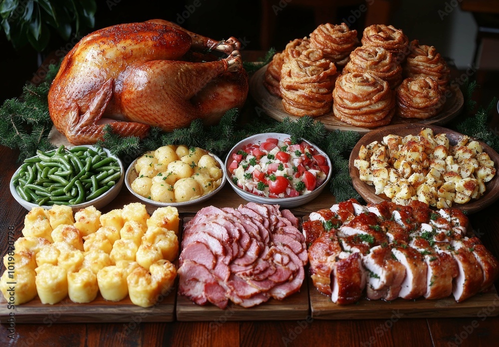 Top view table full of delicious food composition Delicious popular foods item