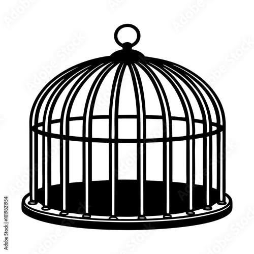 Bird Cage Silhouette SVG, Cricut, Silhouette Cut File