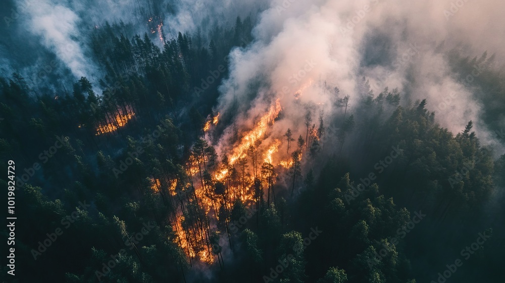 Aerial View of a Forest Fire Aerial View of a Forest Fire
