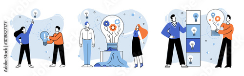 Unconventional thinking vector illustration. Success is echo footsteps taken differently in journey innovation The concept individualism is foundation upon which success is built Personality