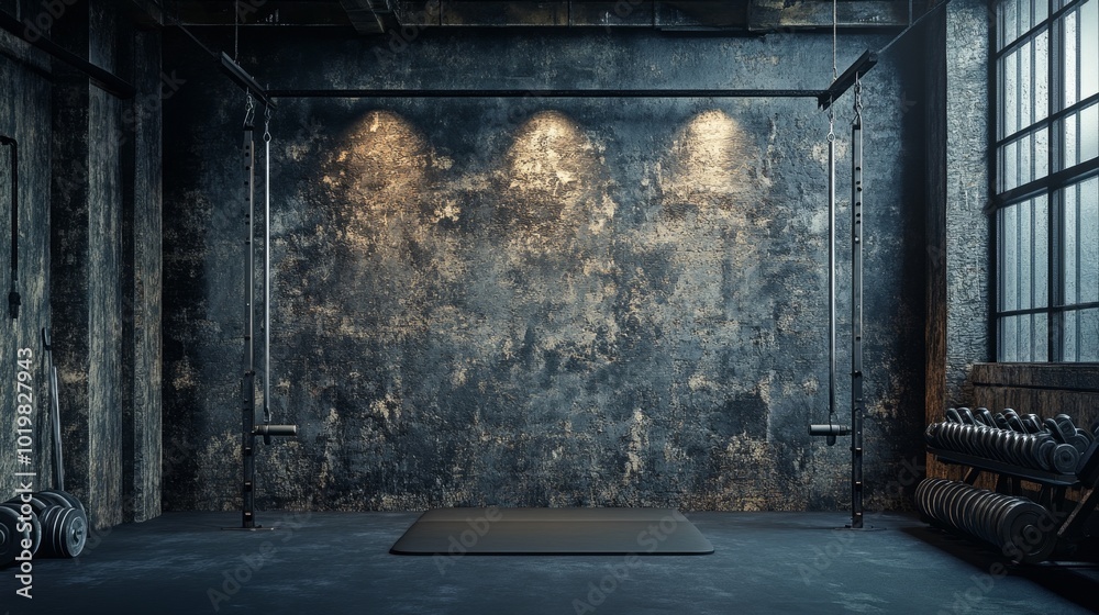 The high-definition dark concrete gym wall background creates a strong industrial atmosphere. Suitable for fitness related designs, featuring rough textures and minimalist style in fitness scenes. The high-definition dark concrete gym wall background creates a strong industrial atmosphere. Suitable for fitness related designs, featuring rough textures and minimalist style in fitness scenes.