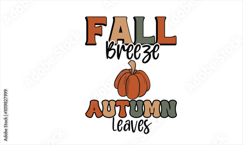 Fall Breeze Autumn Leaves Retro PNG T-Shirt Design