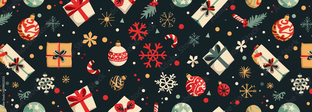 Cute seamless vector pattern with hearts and snowflakes, perfect for Christmas decoration or winter holiday wallpaper Cute seamless vector pattern with hearts and snowflakes, perfect for Christmas decoration or winter holiday wallpaper