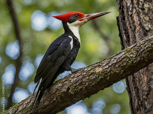 Ivory-billed Woodpecker (Campephilus principalis) – Once thought extinct, this striking woodpecker is one of the rarest birds in the U.s
 photo