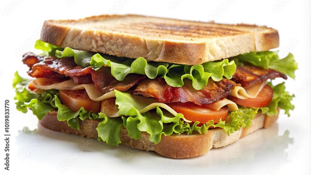 BLT sandwich with crispy bacon fresh lettuce on toasted bread BLT sandwich with crispy bacon fresh lettuce on toasted bread