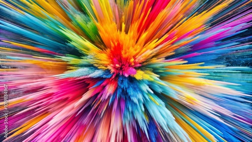 Vibrant and dynamic explosion of colorful paint energy , vibrant, dynamic, explosion, colorful, paint, energy