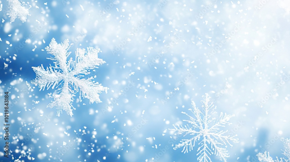 Abstract winter wonderland background with snowflakes, christmas scene with heavy snowfall and snowflakes falling in the sky Abstract winter wonderland background with snowflakes, christmas scene with heavy snowfall and snowflakes falling in the sky