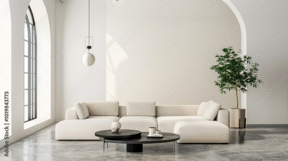 Fototapeta premium Modern Living Room with Minimalist Design