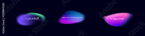 Gradient neon color sphere. Round holographic gradients. Glowing bright liquid gradient shape. Curved line for banner and flyer, social media.