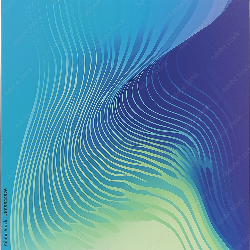 Minimalistic Magazine Cover with Abstract Flowing Wave Motif Minimalistic Magazine Cover with Abstract Flowing Wave Motif