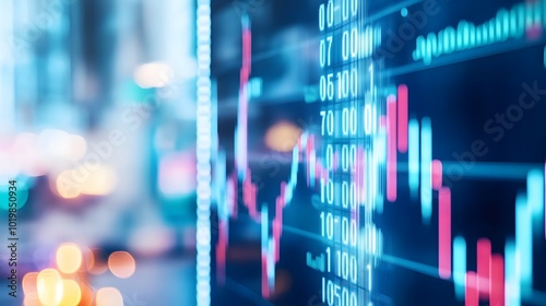 Digital stock ticker display showing real-time market data, reflecting the dynamic nature of financial markets and the constant flow of information.