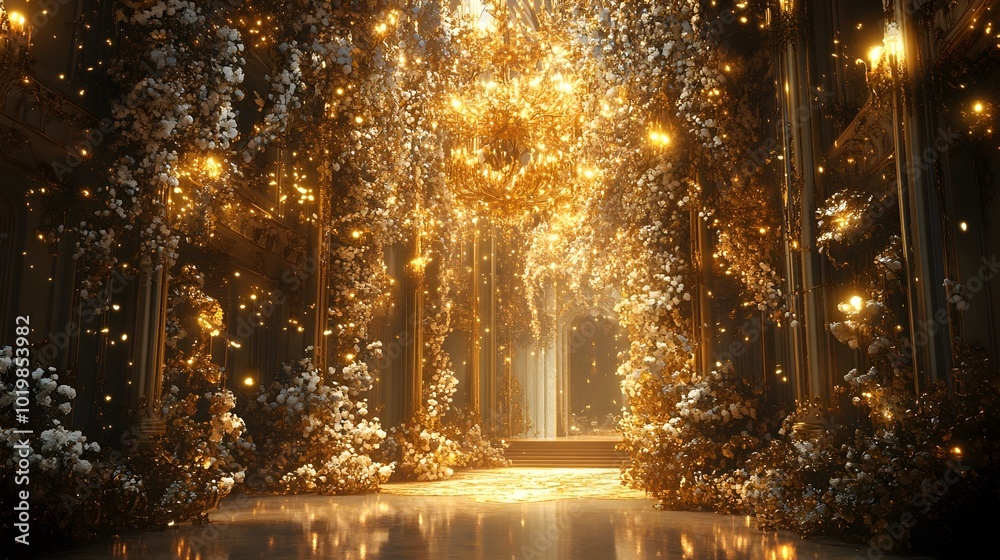Enchanting Snowbound Fairytale Forest with Glowing Lights and Sparkling Pathway in Magical Winter Wonderland Enchanting Snowbound Fairytale Forest with Glowing Lights and Sparkling Pathway in Magical Winter Wonderland