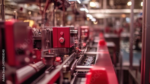 Close-Up of an Industrial Conveyor Belt System