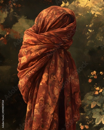 Wrapped in Autumn s Embrace A Portrait of Elegant Intrigue photo