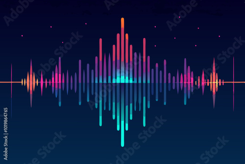 Digital sound waves on black background