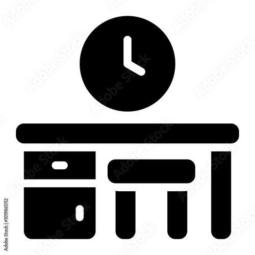 working hours glyph icon