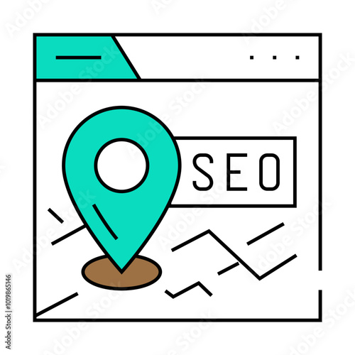 local seo line icon vector. local seo sign. isolated symbol illustration
