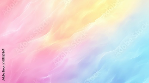 Abstract gradient background that shifts gently from pink to blue to yellow, thick smoke photo